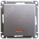 W59 Переключатель одноклавишный с подсв. 10АХ, механизм, матовый хром