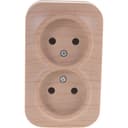 Розетка 2-м ОП 10А IP20 без заземл. сосна IONICH 1438