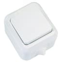 Выключатель одноклавишный, в сборе, брызгозащищенный, IP44, белый