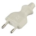 Вилка б/з 6A прямой ввод белая (10/200/9600) V2