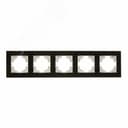 Рамка 5-местная Ugra стекло, чёрный