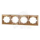 Мира Рамка х4 горизонтальная без вставки металлик золото