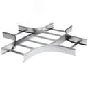 Ответвитель Х-образный 100х500 R-300 в комплекте с крепежными элементами и соединительными пластинами, необходимыми для монтажа, горячеоцинкованный