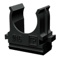 Крепеж-клипса д16мм. для труб АБС-пластик в п/э ЧЁРНАЯ (100шт/2000шт уп/кор).Промрукав PR.02716ч