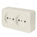 Розетка двухместная б/з 250В 10А серия София слоновая кость STEKKER