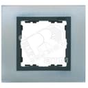 Рамка на 3 поста S82N нержавеющая сталь - графит (металл им.) Simon