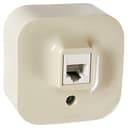 Розетка телефонная RJ 11 Quteo IP 20 Слоновая кость Legrand 782244