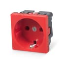 Розетка электрическая Mosaic 45x45, нем. ст., 2K+3, 16A, красная (в сборе) Cabeus ME45-RD
