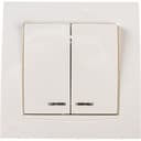 Выключатель 2-кл. СП Бриллиант 10А IP20 с подсветкой сл. кость UNIVersal 7948639