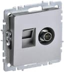 Розетка компьютерная + телевизионная 2-м Brite РТВ/РК12-БрА RJ45 кат.5E + TV механизм алюм. IEK BR-AK20-1-K47