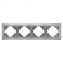 Рамка 4-местная Bravo, серебро