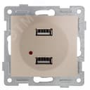 Розетка USB Bravo, механизм, двойной, шампань GUSI Electric