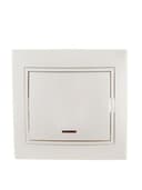 Выключатель 1-кл. СП Mira 10А IP20 с подсветкой со вставкой жемчуж./бел. перламутр. LEZARD 701-3030-111