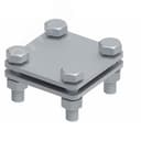 Соединитель для параллельного и перпендикулярного соединения полосы до 30 мм. Материал - горячеоцинкованная сталь.