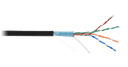 Кабель F/UTP 4 пары, Кат.5e, одножильный, медный, внешний, PE до -40C, черный, 305м NETLAN EC-UF004-5E-PE-BK 