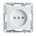 Розетка одноместная (механизм) б/з,с защитной шторкой,250В, 10А,  серия Эрна, белый Stekker
