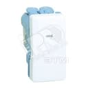 Выключатель двухполюсный с контрольной подсветкой узкий, 16А 250В, S27, сл.кость