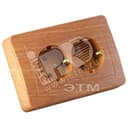 Розетка двойная скрытая с заземлением со шторками дуб