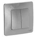 BLANCA скрытой установки двухклавишный выключатель (cх.5), 10A, 250B, алюминий