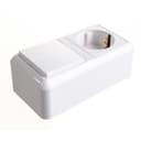 Блок комбинированный ОП БКВР-428 Оптима (2-кл. выкл. + розетка с заземл.) бел. Кунцево 8066