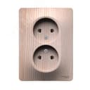 GLOSSA розетка двойная без заземления,16А, в сборе, сосна