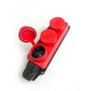 Колодка штепсельная 16А каучук IP44 3 гнезда красный