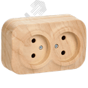 GLORY Розетка двухместная наружная без заземления сосна IEK