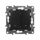 ETIKA Переключатель двухклавишный с подсветкой антрацит автоматические зажимы 10AX