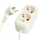 Удлинитель двухместный сз STEKKER HM062105 3x1мм2 5м серия Home У10001 белый 49341