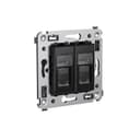 Розетка RJ-45 в стену, 5e двойная экранированная, Avanti, "Черный квадрат" DKC 4402364