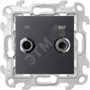 Розетка TV-SAT проходная, графит