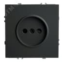 Розетка 1-местная с защитной шторкой (механизм) б/з, 250В, 16А, серия Эмили, черный уголь, soft touc