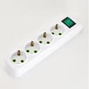 LETITIA Колодка с/з 4 входа с выключателем