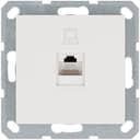 Интернет-розетка RJ45 с накладкой, цвет белый глянцевый