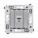 Avanti Компьютерная розетка RJ-45 без шторки в стену, кат.6А одинарная экранированная,  Закаленная сталь