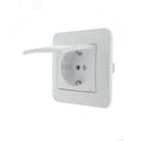 KARINA Розетка с/з с крышкой ПБТ белая (10шт/120шт)