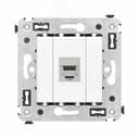 Avanti Компьютерная розетка RJ-45 без шторки в стену, кат.6А одинарная экранированная,  Белое облако