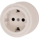 Розетка Лизетта с заземлением, пластик, цвет Песочное золото