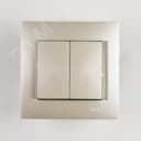 KARINA Выключатель проходной двойной жемчужно-белый перламутр (10шт/120шт)