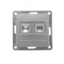 W59 Розетка информационная двойная кат.5 в рамку матовый хром RSI-251TK5E-5-86 Systeme Electric
