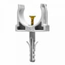 Крепеж-клипса с дюбелем и саморезом серая д25 (100шт/900шт уп/кор) Промрукав (PR13.0217)