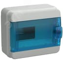 Корпус пластиковый навесной на 8 модулей КМПн-8 IP65 TEKFOR синяя прозрачная дверь