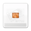 Клавиша с оранжевым окошком для выключателя с подсветкой и полем для надписи  белая