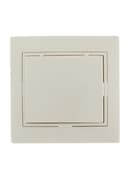 Розетка 1-м СП Mira 16А IP20 с заземл. с защ. крышкой со вставкой керамика крем. LEZARD 701-0303-123