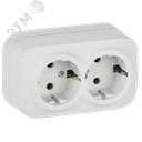 GLORY Розетка 2-местная для открытой установки с заземлением без защитных шторок 16А РС22-3-ХБм белый матовый IEK