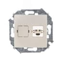 15 Розетка телефонная скрытая RJ11 винтовые зажимы шампань