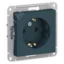Розетка ATLASDESIGN с заземлением 16А механизм изумруд