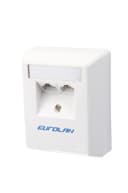 Настенная коробка 2-портовая UTP категории 5e угловая, белый Eurolan (12D-U5-02WT)