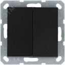 Выключатель двухклавишный 10A 250V~ с накладкой, цвет Антрацит