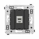 Avanti Компьютерная розетка RJ-45 без шторки в стену, кат.6 одинарная экранированная,  Черный матовый